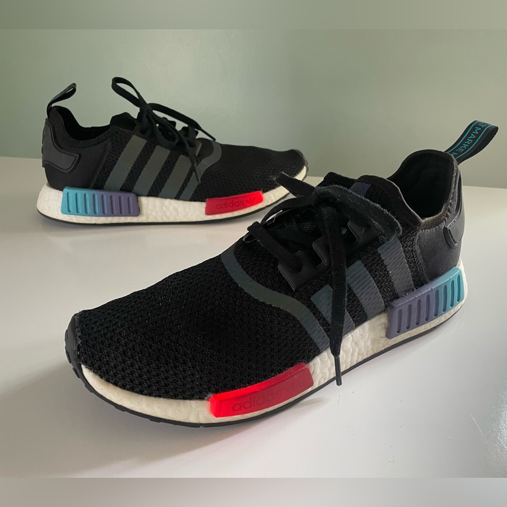 Adidas NMD R1 Mens Size 11 Running Shoes Black Colorful